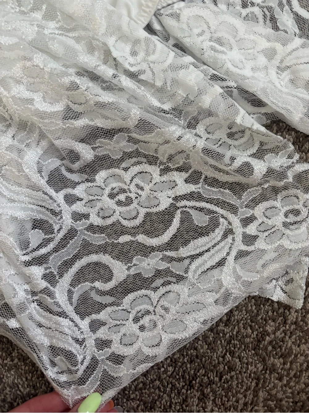 Beautiful White Lace Childs Large Dance Costume/Leotard